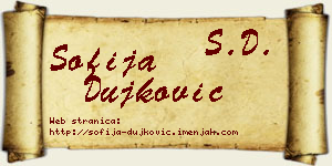 Sofija Dujković vizit kartica